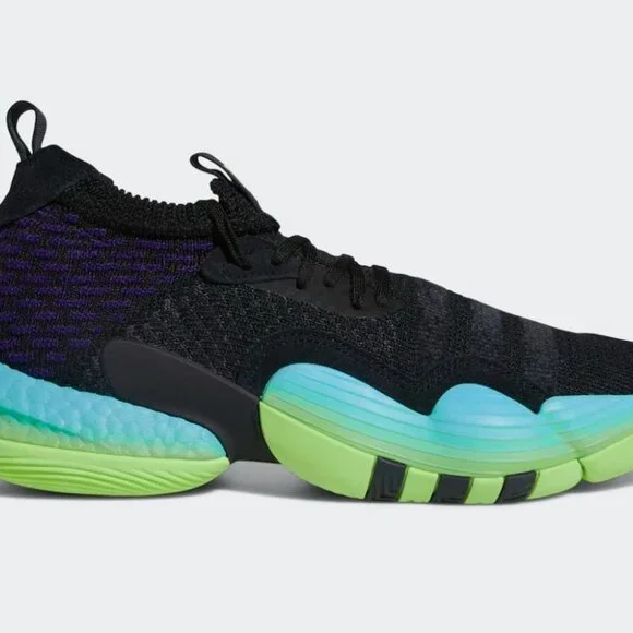 Adidas Trae Young 2 Mens Basketball Shoes Black Green H06473 NEW Multi Sz - Picture 2 of 7